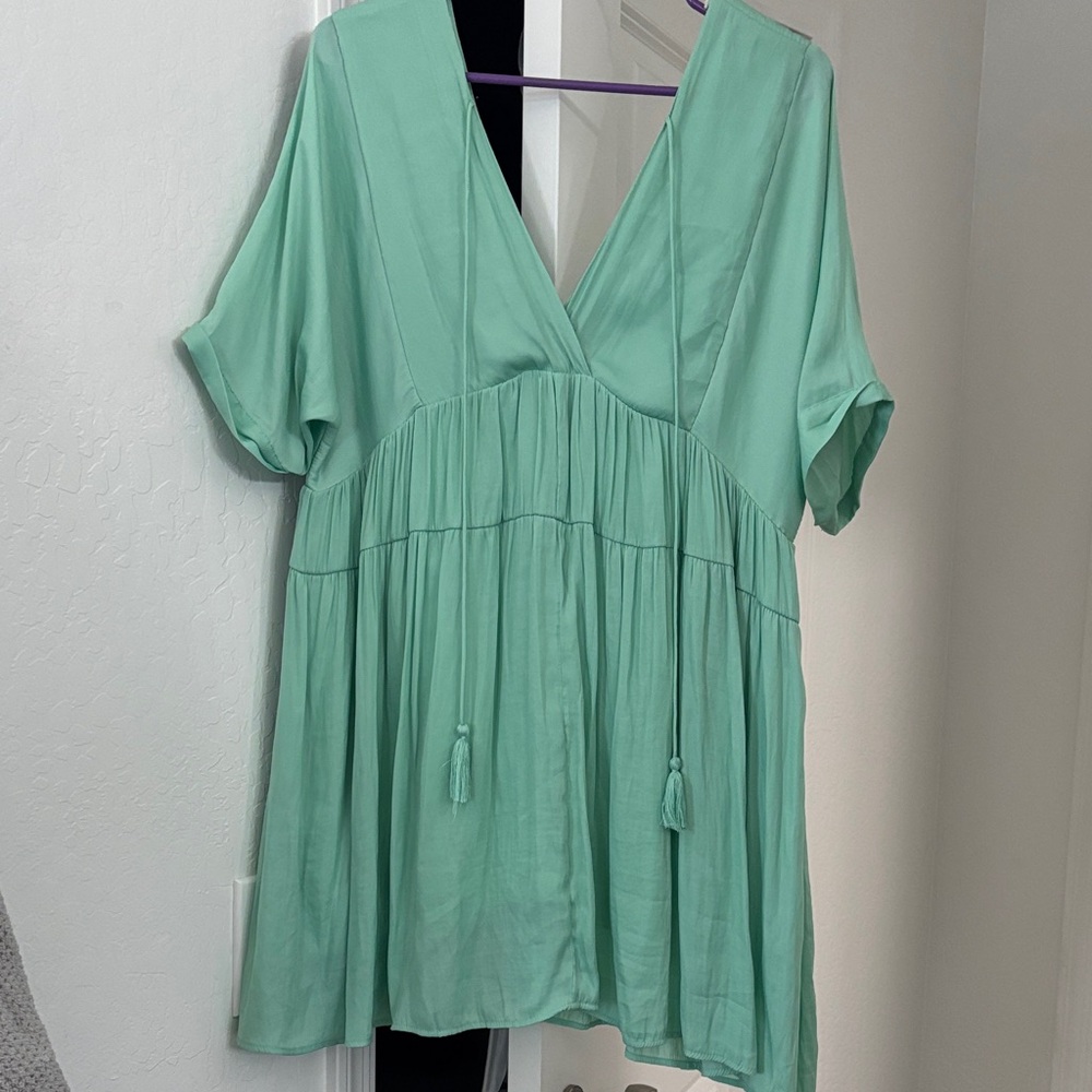 Mustard Seed shift baby doll Mint Green Dress - Picture 2 of 6